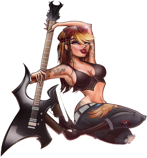 Tattooed ROCK SLUT PIN UP GIRL Sticker/Decal ***UV RESISTANT ** NON FADE*** Tattooed ROCK SLUT PIN UP GIRL Sticker/Decal ***UV RESISTANT ** NON FADE***